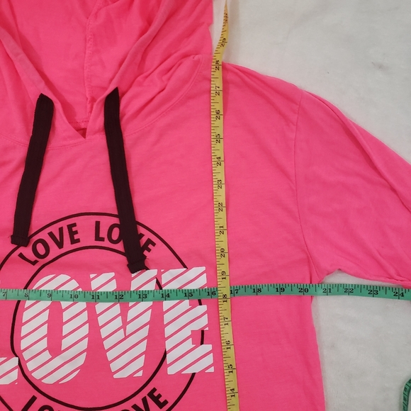 💋3/$20💋NWT Hot Pink Love Pullover Lightweight Hoodie - Picture 6 of 6